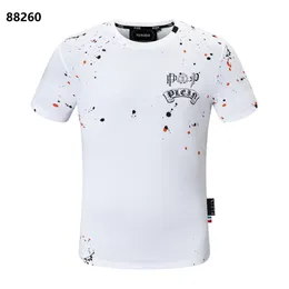 Plein Bear Men's Camisetas Redondo Pescoço SS Pedras de Dedos Strass Crânio Homem T-shirt Clássico Alta Qualidade Hip Hop Streetwear T-shirt Casual Top Tees PB 16629