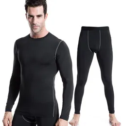 ملابس الصالة الرياضية الصلبة O-Dece Long Sleeve T Shirt Pants قطعتين بالإضافة إلى حجم حجم الذكور اللياقة البدنية الرياضية