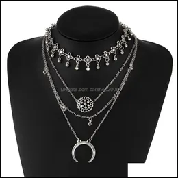 Colares pendentes pingentes j￳ias moda bohemia vintage mulheres mti colares em camadas de colares maxi colar entrega 2021 xw3q0