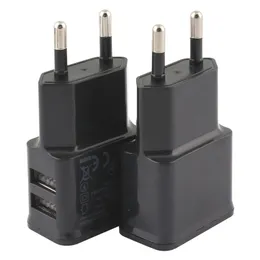 Двойное USB -зарядное устройство 2A Travel Eu Adapter Pertable Wall Walling Mobile Phone USB -кабель для iPhone 11 Pro Max Samsung Xiaomi