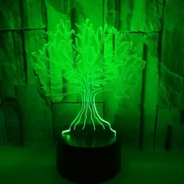 Lampki nocne Drzewo 3d iluzja Kolorowa Dotyka Zdalna LED Lampa Wizualna Prezent Dekoracja Dekoracja Stół