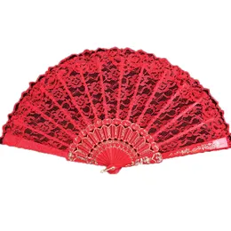 Handmade Cotton Lace Hand Held Fan Party Bridal plastic Frame Cosplay Wedding Props Fashion Fan Tulle