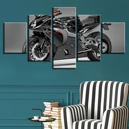 Powerful Racing Motorcycle Modern Canvas HD Prints Posters Home Decor Wall Art Pictures 5 Pieces Art Paintings No Frame