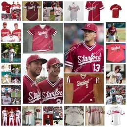 NCAA Custom Stanford Cardinal Baseball Jersey 28 Jeremy Guthrie 25 A. J. Hinch 4 Nico Hoerner 26 Andrew Lorraine 4 Jed Lowrie 25 John Mayberry Jr.