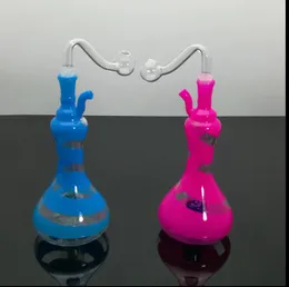 Mini Hookah Reting Pipe Colorful Metal Colored Rands Vase Glass Water Bottle