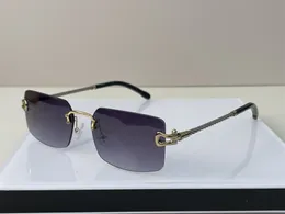 Lyxiga designersolglasögon för män Kvinna Båglösa Hot Brand Solglasögon Män Kvinnor Vintage Retro Fyrkantig Ramlös Optisk Toppkvalitet Klara linsglasögon 8418