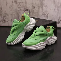Orange Green Fashion Korean Summer Platform Casual Board Shoes Cyning Street Style Mesh Tennis Sport Sneakers For Men 84540