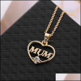 Pendant Necklaces Pendants Jewelry Mum Love Heart Necklace Loving Mothers Day Gift Mother Between And Daughter Beautifly Sweater Chain Dro