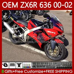 Kawasaki Ninja ZX 636 600CC ZX-600 ZX-6R ZX-636 ZX-6R ZX636 ZX-6R ZX636 ZX6R 00 01 02 37HC.20在庫青い新しいZX 600 CC 6 R ZX 6R ZX600カウリングZX-636 2000 2002 2002射出成形型フェアリング