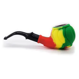 Color Silicone Pipe Removable With Metal Pipe Resin Mouth Smoking Accessories Wholesale