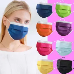 12 färger engångsmask svart rosa 3 lager andas mask mode designer ansiktsmasker