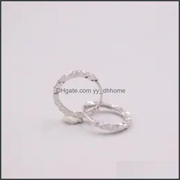 Hoop Hie Earrings Jewelry Real Pure 18K White Gold Scirced Men Men Gift 0.9g Drop Dropens 2021 U3BWV