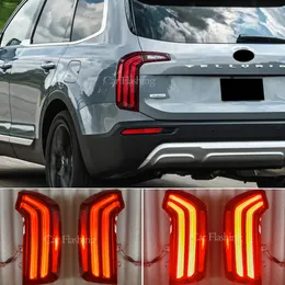 Kia Telluride 2020 2021 Car Styling Taillight Tail Light LEDリアランプDRLブレーキターンシグナルシグナルの逆にセット