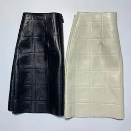 Skirts DesignerHigh Quality Designer PU Leather Skirts Fashion F Letter Print High Waist Hip A-Line Skirt RLEV