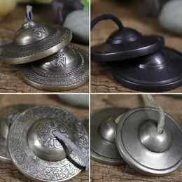 Dekorativa objekt Figurer Handgjorda tibetanska meditation Tingsha Cymbal Bell med buddhistiska lyckliga symboler BagDecorative