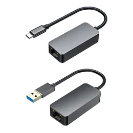 2500Mbps USB3.0 Ethernet Kablo Adaptörü 2.5 Gigabit Yüksek Hızlı USB Tip C - LAN RJ45 Ağ Kartı Alüminyum Alaşım
