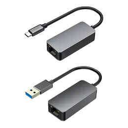 2500 ميجابت في الثانية USB3.0 محول كابل Ethernet 2.5 جيجابت عالي السرعة النوع C إلى LAN RJ45 شبكة الألومنيوم