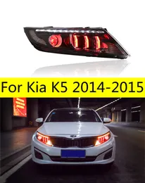 KIA K5 LED FARDIGHE için Araba Ön Işıkları 20 14-20 15 LED Turn Sinyal Gündüz Çalışan Işık Yüksek Işın lens