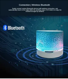 New Mini Portable Bluetooth Speaker Car Audio A9 Dazzling Crack LED Wireless Speaker Subwoofer Speakers TF Card USB Charging personality