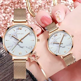 Wristwatches 9.99 Clearance Brand Women Watches Fashion Ladies Quartz Watch Bracelet Set Green Dial Simple Rose Gold Mesh Luxury WatchWristw