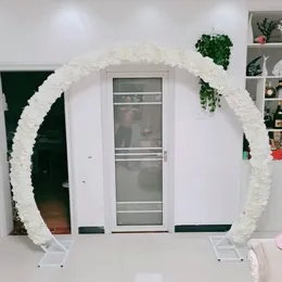 White Wedding Party Centerpieces Decoration Arch sätter konstgjord blomma med metallram för evenemang baby shower festliga leverantörer