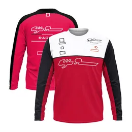 Tuta da corsa F1 2022 nuova maglietta a maniche lunghe girocollo ad asciugatura rapida maglietta sportiva estiva casual uniforme taglie forti personalizzabile