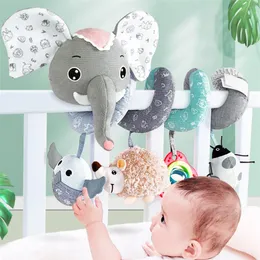 Baby Toys Mobile On The Bed Bell Stroller Soft Cute Elephant Animal Rattle Plush Infant Stretching Educationa 220428
