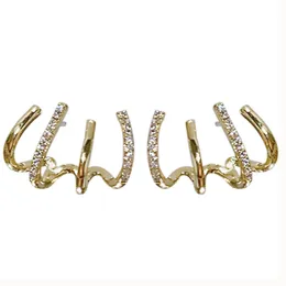 14K Gold Plated Claw Earrings Cuff för kvinnorörhängen som ser ut som flera piercings illusion studörhängen fyra kloörhängen