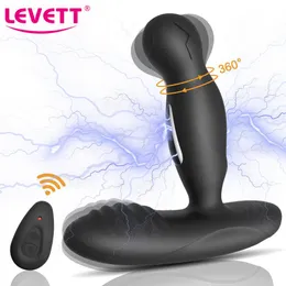 Artículos de belleza Rotación de 360 grados Choque eléctrico Pulso Masajeador de próstata masculino Vibrador Butt Plug Vibrador anal Juguetes sexy para hombres Mujeres Artículos de belleza