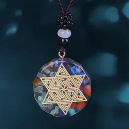 Pendant Necklaces Orgonite Necklace Sri Yantra Sacred Geometry Energy Healing Resin Jewelry Natural Stone NecklacePendant