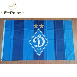 Ukrayna FC Dynamo Kiev Bayrağı 3 * 5ft (90 cm * 150 cm) Polyester Bayrakları Afiş Dekorasyon Uçan Ev Bahçe Bahçe Flagg Festival Hediyeler