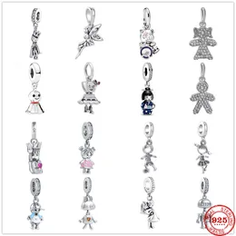 925 Silver Fit Pandora Charme 925 Bracelet Prince Boy Girl Robot Fairy Charms Set Pingente Diy Fine Rios Jóias