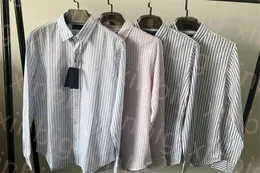 Herren-Polo-Designer-Streifen-T-Shirt mit langen Ärmeln, Revers, lässiges Luxus-Top, kleines Pferd im Großhandel
