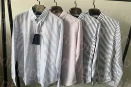 Polos masculinos, camiseta listrada de manga comprida, lapela, casual, luxo, pequeno, cavalo, atacado