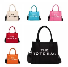 2022 New TOTE BAG Letter Canvas Diagonal Cross Handbag Hand Carry Shopping Bag J008