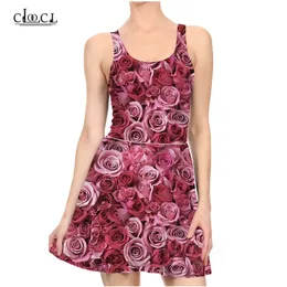 Женское платье роза Маленькое цветочное принт мини -платье сексуальное платье для женщин без рукавов женское платья для вечеринок vestidos de fiesta w220617