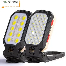 Nuova torcia a LED portatile COB Lampada da lavoro USB ricaricabile regolabile impermeabile Lanterna da campeggio Magnet Design con display di alimentazione