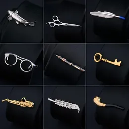 Creative Metal Necktie Bar Formal Shirt Wedding Ceremony Gold Tie Pin Unisex Party Gifts Fashion Personalized Clips