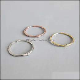 Band Rings Jewelry 100% Real 925 Sterling Sier Per Ladies Girls Minimalista Sottile Regolabile Anello da dito Fine Party Gift Ymr526 Drop Delivery