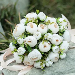 Корейский стиль невеста свадебный букет высококачественный ручной модели модели камелия атласное мыло бессмертное цветочное свадебное букет