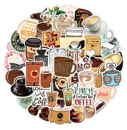 50Pcs Coffee Stickers Non-Random For Car Bike Luggage Sticker Laptop Skateboard Motor Water Bottle Snowboard wall Decals Kids Gifts