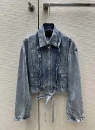 2022 Женская бренда джинсовая ватная куртка Vintage Designer Bomber Jacket