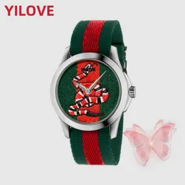 Montre De Luxe Movimento al quarzo Marca famosa Orologio Donna Uomo Ape Serpente Modello tigre Cinturino in nylon Orologio Impermeabile Classico quadrante rotondo Cassa in acciaio inossidabile Orologi da polso