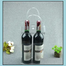 Borse portaoggetti Casa Organizzazione Housekee Giardino Due bottiglie Capacità Pvc Raffreddamento vino Borsa per il ghiaccio Birra H Dhnmo