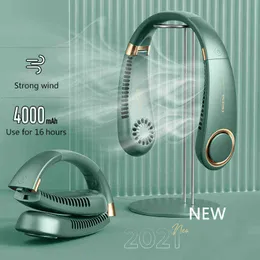 2021 New Folding Neck Fan Portable Air Conditioner Neckband HangHeld Fans USB Personal Air Cooler Mini Outdoors Humidifier Fan Y220418