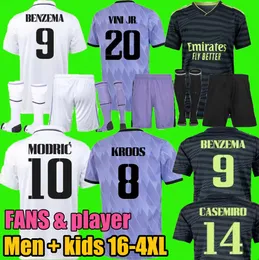 2023 Benzema Vini Jr Finals Soccer Jerseys 22 23 Champions 14 Time Winners Real Madrids Camaveringa Alaba Modric Mbappe Football Shirt Men Kids Kit