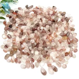 Decorative Objects & Figurines Drop 50g Natural Fire Quartz Crystal Polished Stone Rock Gravel Gem Healing Tumbled Chips Crushed Stones And