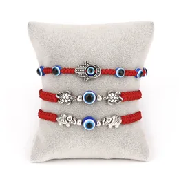 17 Style Blue Evil Eye Charm Bracelets For Men Woman Rope Slins Słoni Żółw czerwony niebieski bransoletka biżuteria Prezent biżuterii