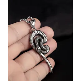 Naszyjniki wiszące gotyckie motocyklowy wąż naszyjnik dla kobiet męski łańcuch ze stali nierdzewnej 3 mm 24 '' koktajl w stylu serpentynowym Part276b