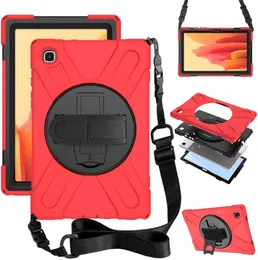 Tablet Cases For Samsung Tab S5E 10.5 S6 Lite 10.4 With 360 Degree Rotation Kickstand Design Shockproof Anti Fall Protective Cover Shoulder & Hand Strap